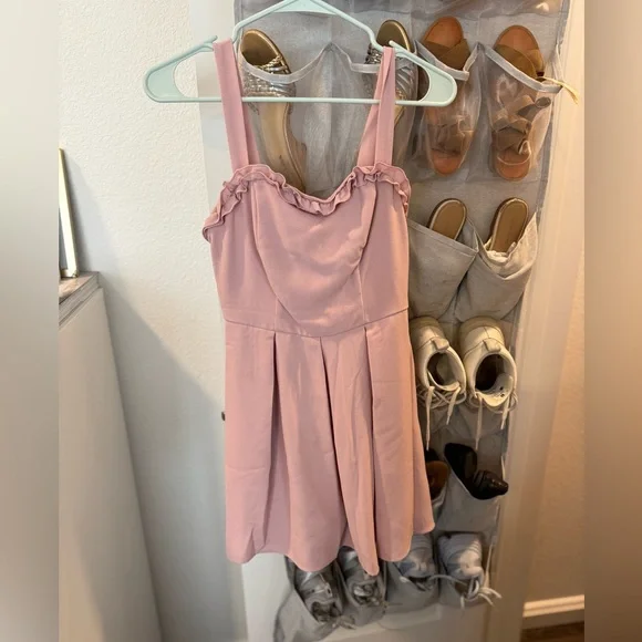 Pink Ruffle Mini Dress - Picture 1 of 3